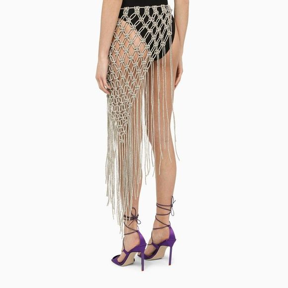 Giuseppe Di Morabito Silver Lurex Pareo Skirt - Picture 4 of 5